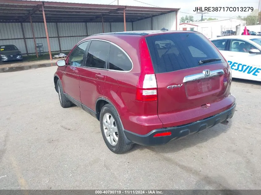 2007 Honda Cr-V Ex-L VIN: JHLRE38717C013279 Lot: 40790719