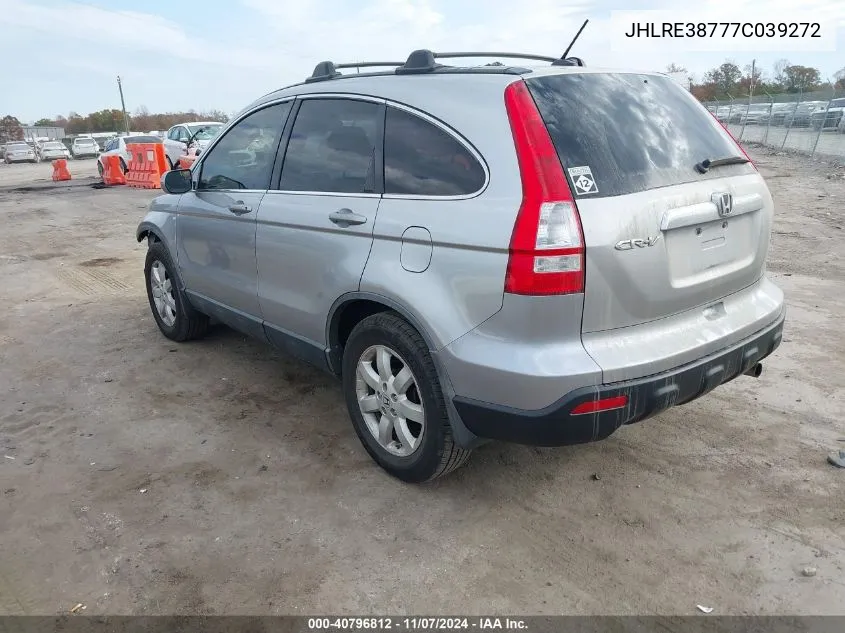 2007 Honda Cr-V Ex-L VIN: JHLRE38777C039272 Lot: 40796812