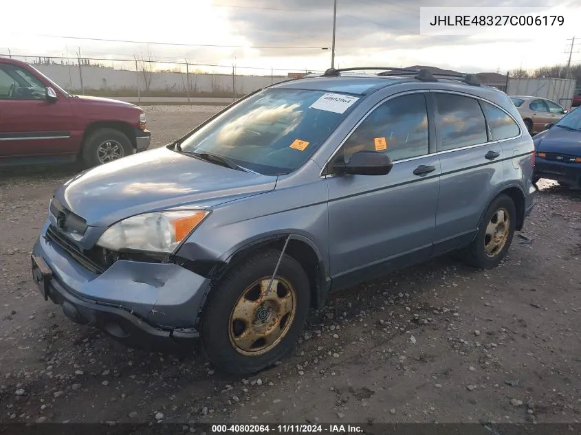 2007 Honda Cr-V Lx VIN: JHLRE48327C006179 Lot: 40802064