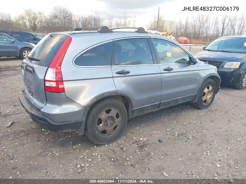 2007 Honda Cr-V Lx VIN: JHLRE48327C006179 Lot: 40802064