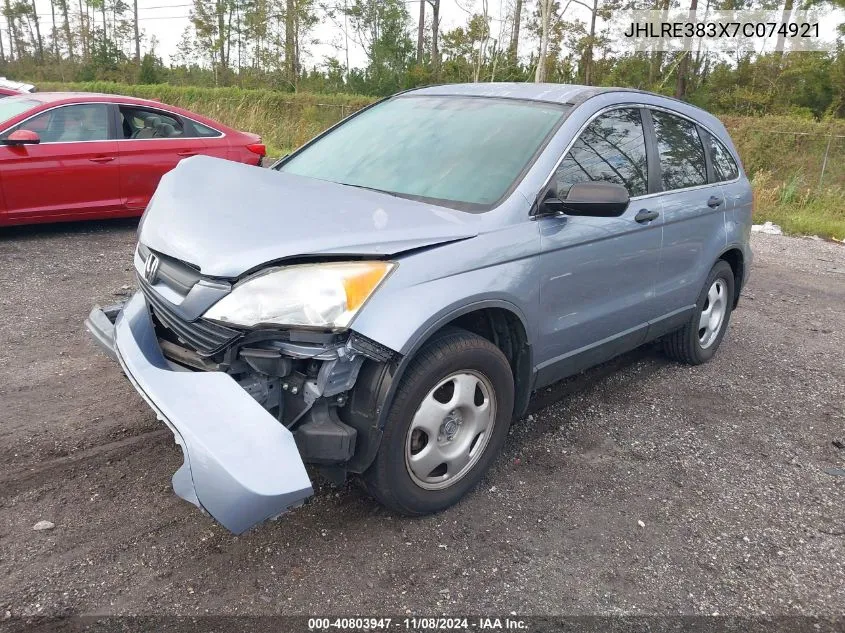 2007 Honda Cr-V Lx VIN: JHLRE383X7C074921 Lot: 40803947