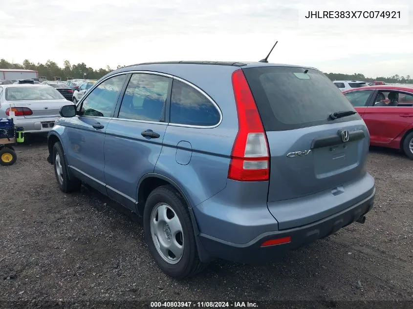 2007 Honda Cr-V Lx VIN: JHLRE383X7C074921 Lot: 40803947