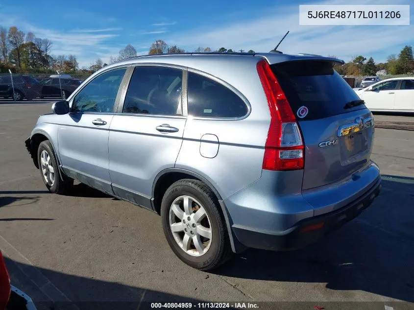 2007 Honda Cr-V Ex-L VIN: 5J6RE48717L011206 Lot: 40804959