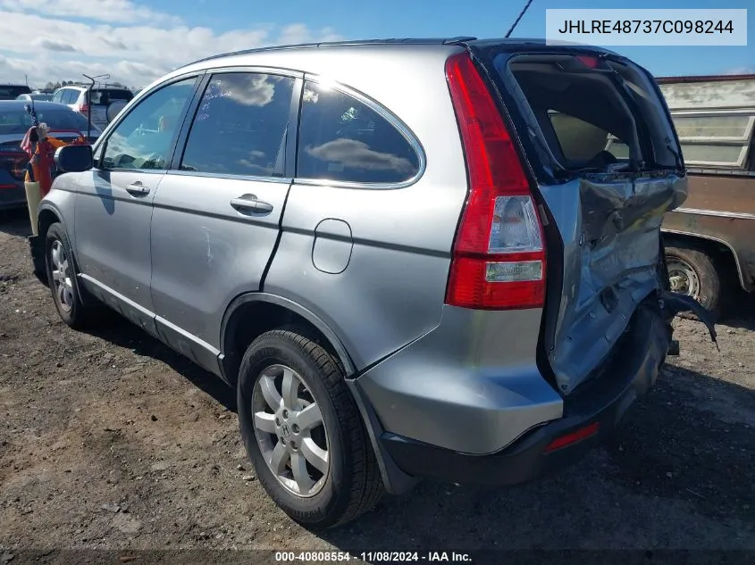 2007 Honda Cr-V Ex-L VIN: JHLRE48737C098244 Lot: 40808554