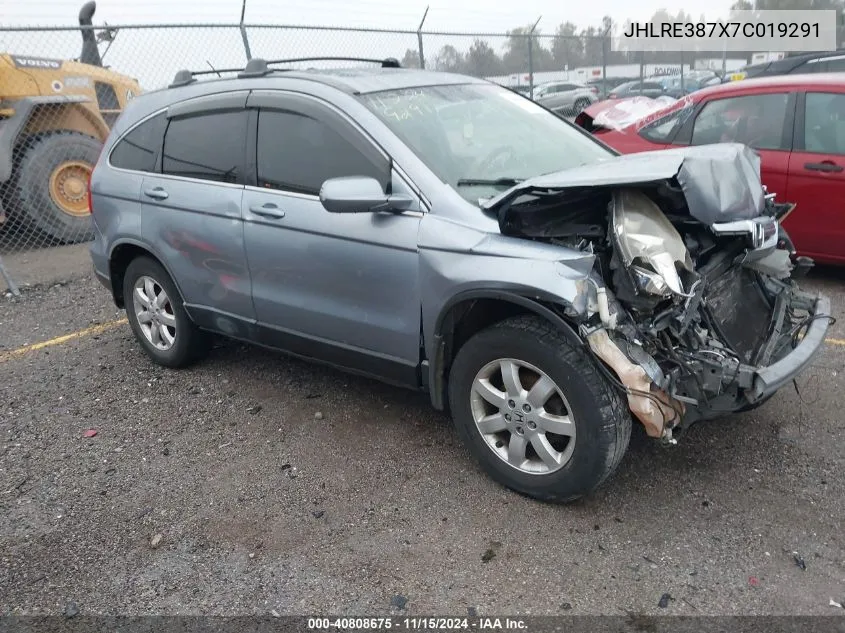 2007 Honda Cr-V Ex-L VIN: JHLRE387X7C019291 Lot: 40808675