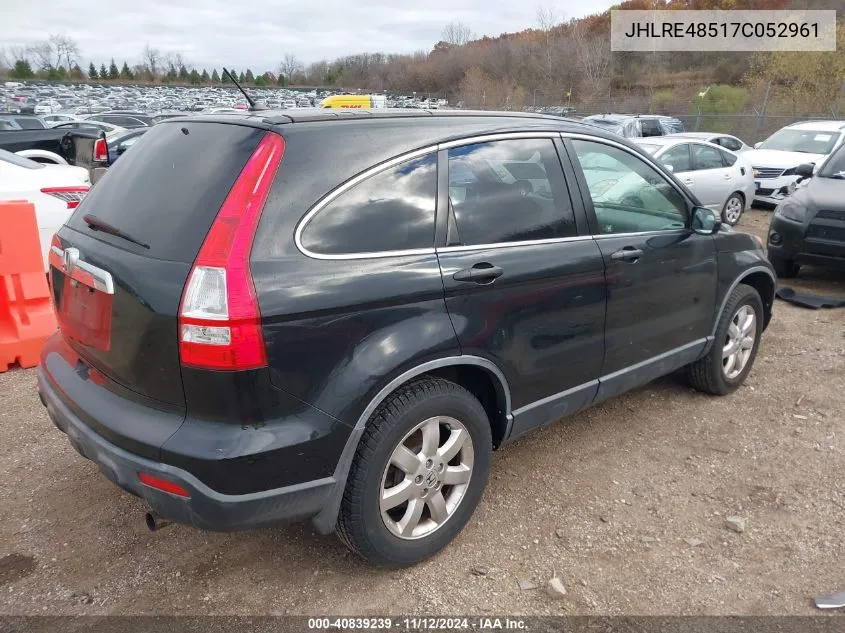 2007 Honda Cr-V Ex VIN: JHLRE48517C052961 Lot: 40839239