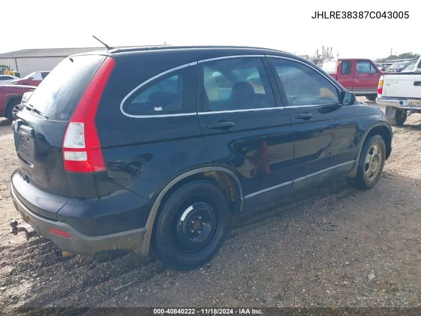 JHLRE38387C043005 2007 Honda Cr-V Lx