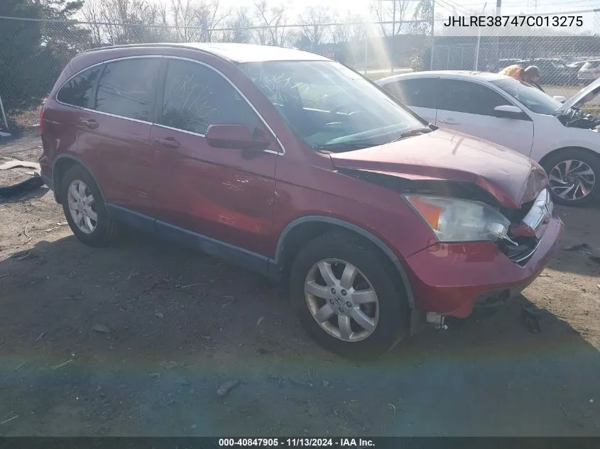 2007 Honda Cr-V Ex-L VIN: JHLRE38747C013275 Lot: 40847905