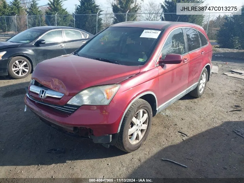 2007 Honda Cr-V Ex-L VIN: JHLRE38747C013275 Lot: 40847905