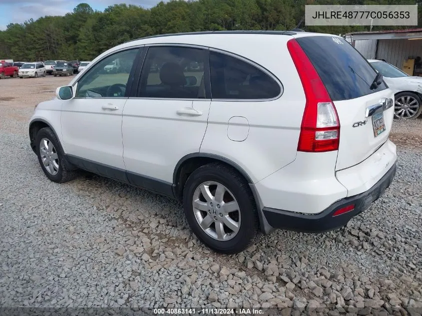 2007 Honda Cr-V Ex-L VIN: JHLRE48777C056353 Lot: 40863141