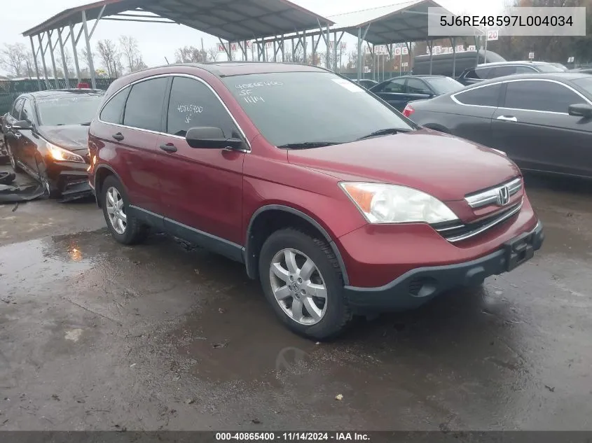 2007 Honda Cr-V Ex VIN: 5J6RE48597L004034 Lot: 40865400