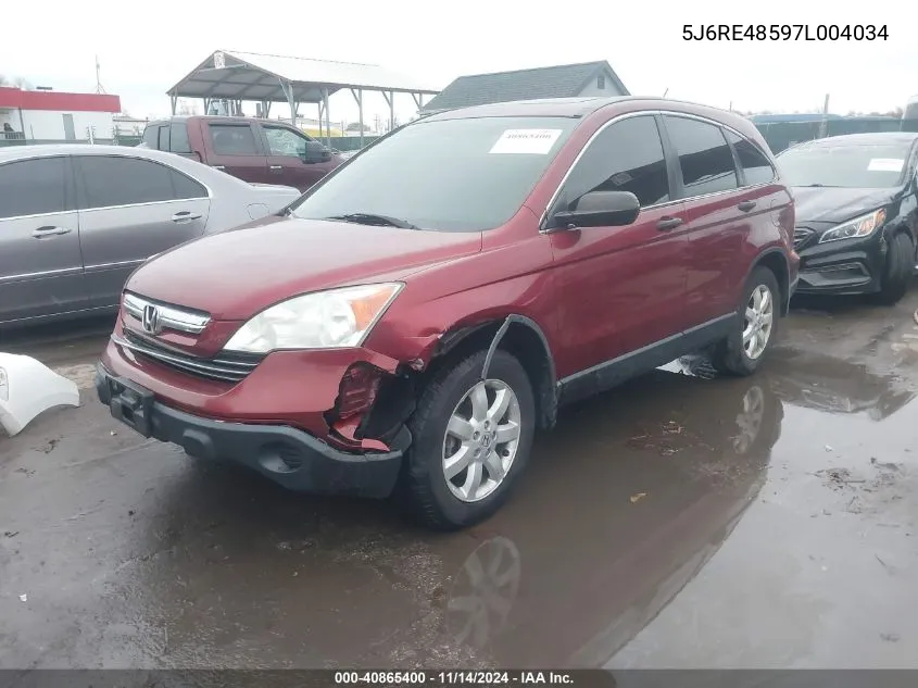 2007 Honda Cr-V Ex VIN: 5J6RE48597L004034 Lot: 40865400