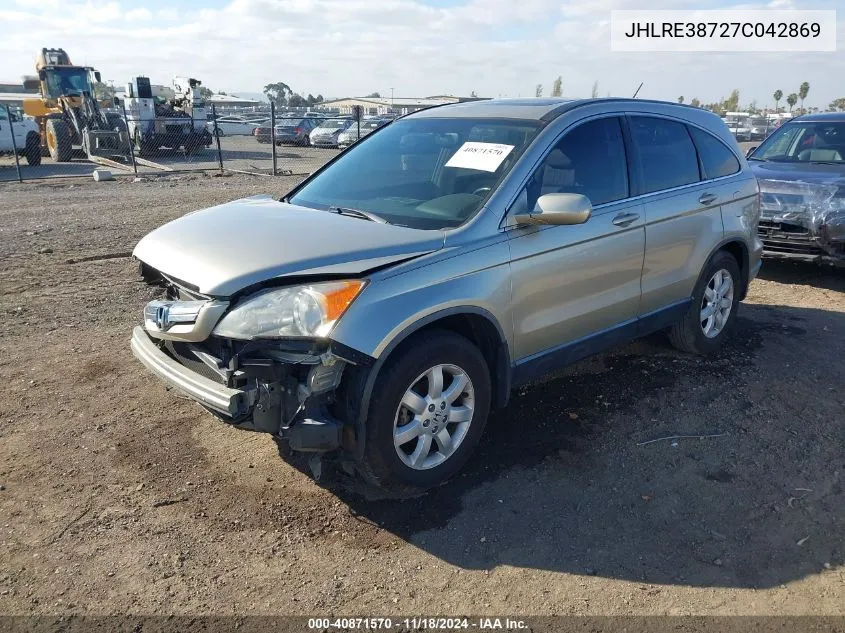 2007 Honda Cr-V Ex-L VIN: JHLRE38727C042869 Lot: 40871570