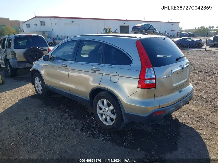 2007 Honda Cr-V Ex-L VIN: JHLRE38727C042869 Lot: 40871570