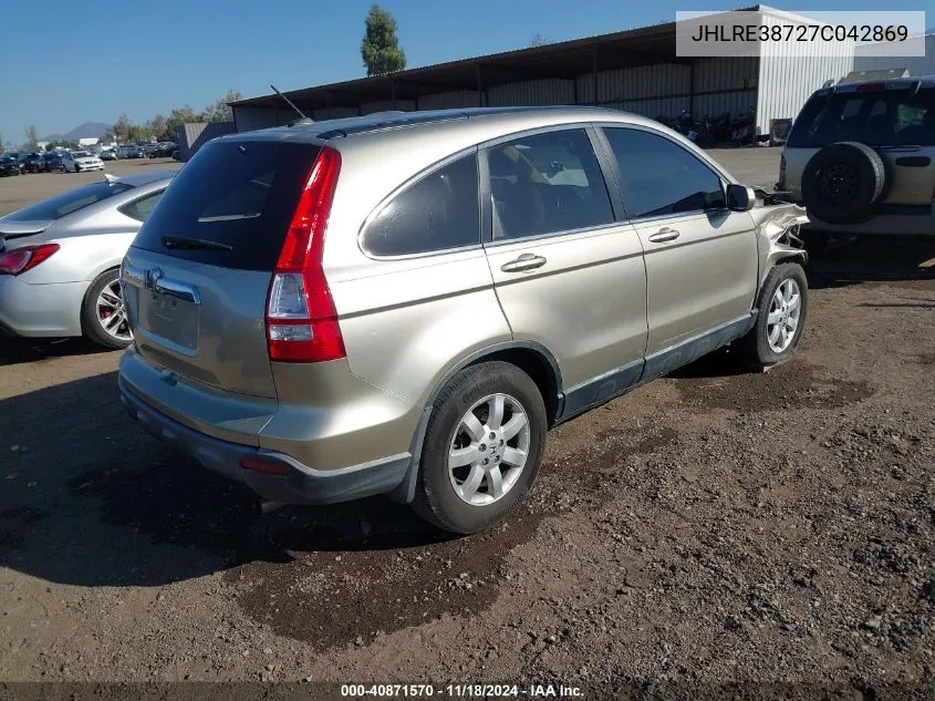 2007 Honda Cr-V Ex-L VIN: JHLRE38727C042869 Lot: 40871570