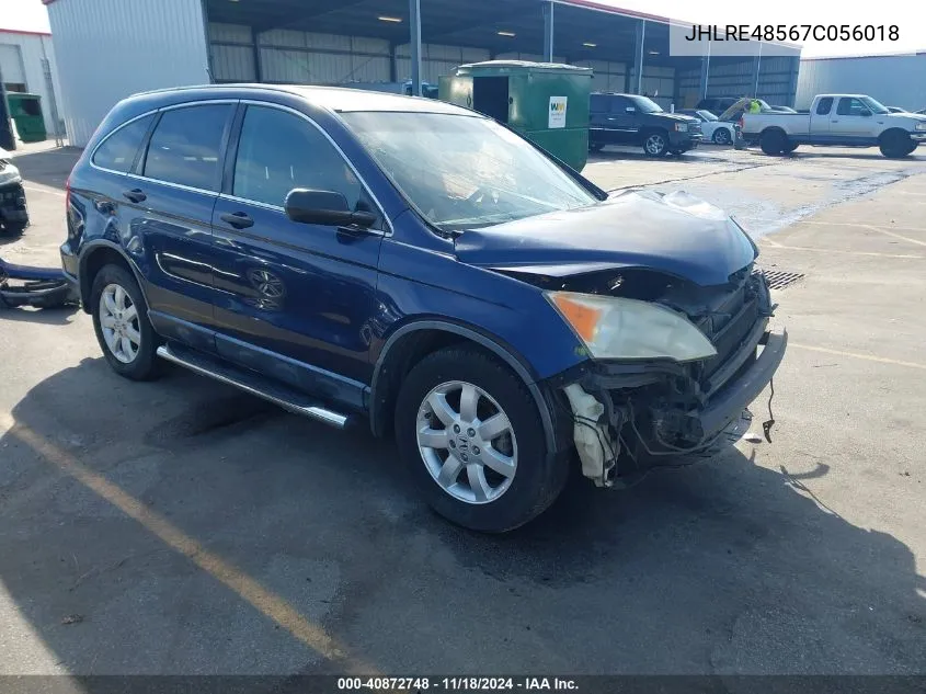 2007 Honda Cr-V Ex VIN: JHLRE48567C056018 Lot: 40872748