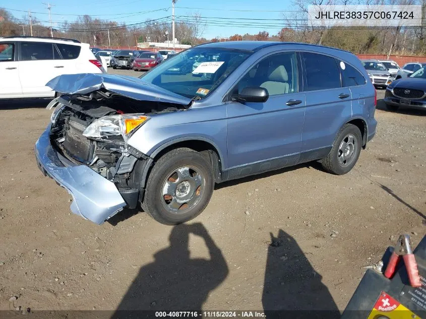 2007 Honda Cr-V Lx VIN: JHLRE38357C067424 Lot: 40877716