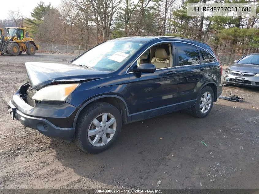 2007 Honda Cr-V Ex-L VIN: JHLRE48737C111686 Lot: 40900761