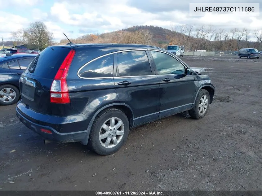 2007 Honda Cr-V Ex-L VIN: JHLRE48737C111686 Lot: 40900761