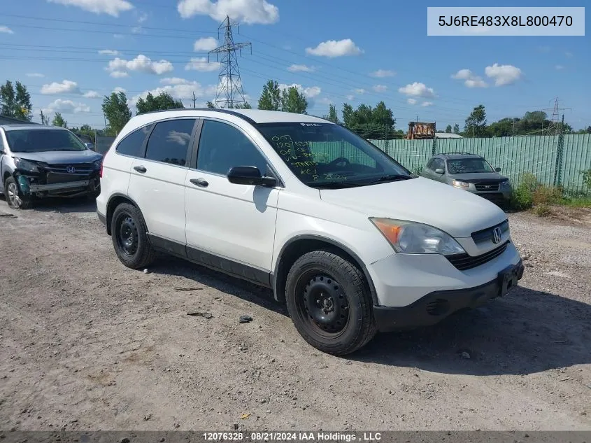 2008 Honda Cr-V VIN: 5J6RE483X8L800470 Lot: 12076328