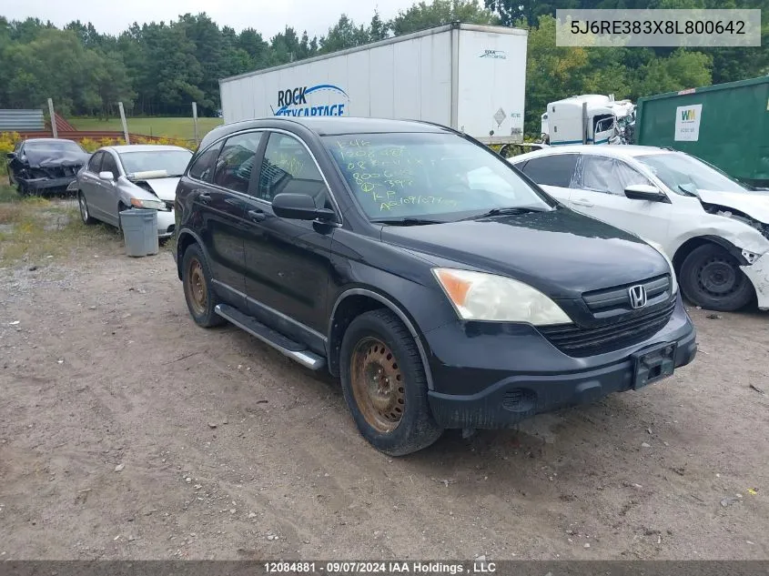 2008 Honda Cr-V VIN: 5J6RE383X8L800642 Lot: 12084881