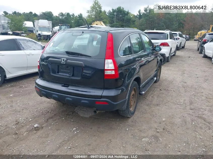 2008 Honda Cr-V VIN: 5J6RE383X8L800642 Lot: 12084881