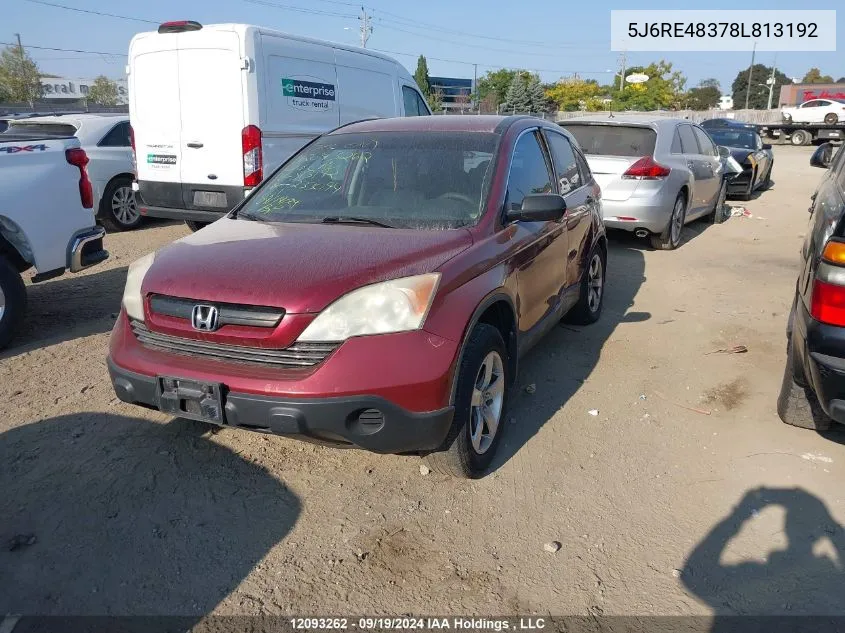 5J6RE48378L813192 2008 Honda Cr-V