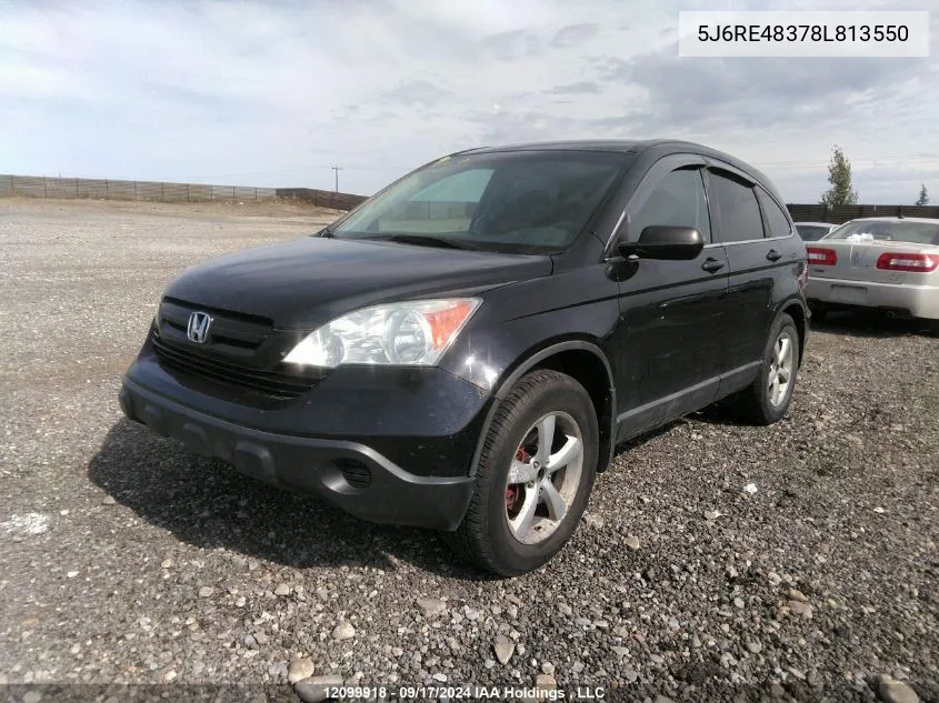 2008 Honda Cr-V Lx VIN: 5J6RE48378L813550 Lot: 12099918