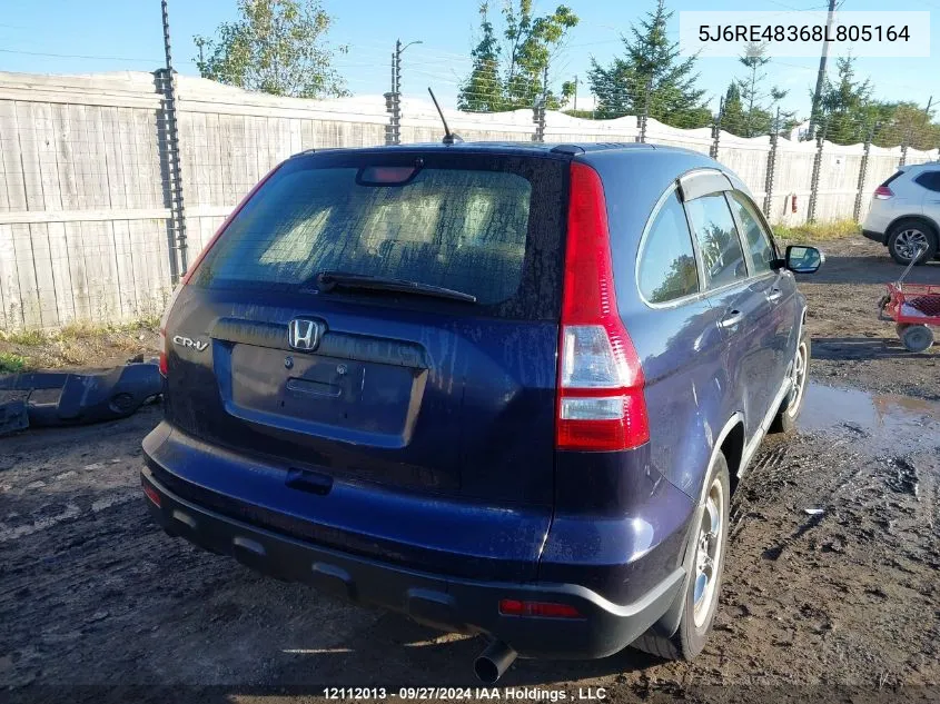 2008 Honda Cr-V VIN: 5J6RE48368L805164 Lot: 12112013