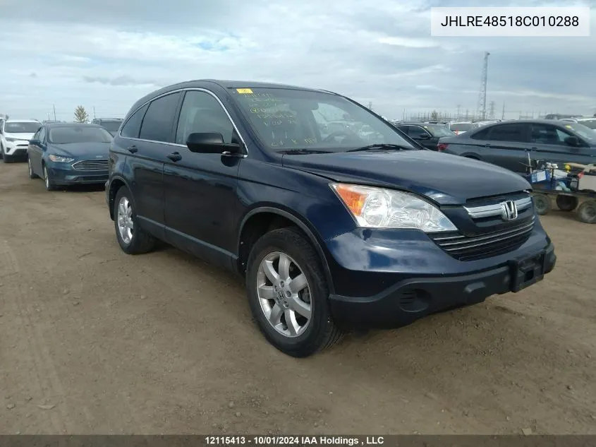 2008 Honda Cr-V Ex VIN: JHLRE48518C010288 Lot: 12115413