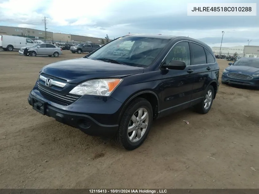 2008 Honda Cr-V Ex VIN: JHLRE48518C010288 Lot: 12115413