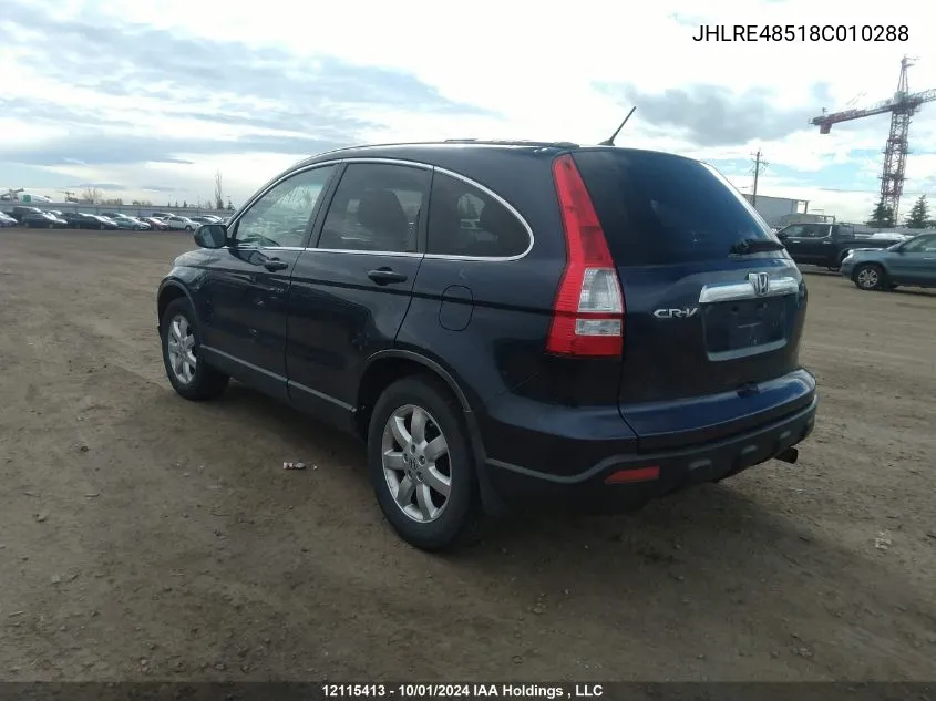 2008 Honda Cr-V Ex VIN: JHLRE48518C010288 Lot: 12115413