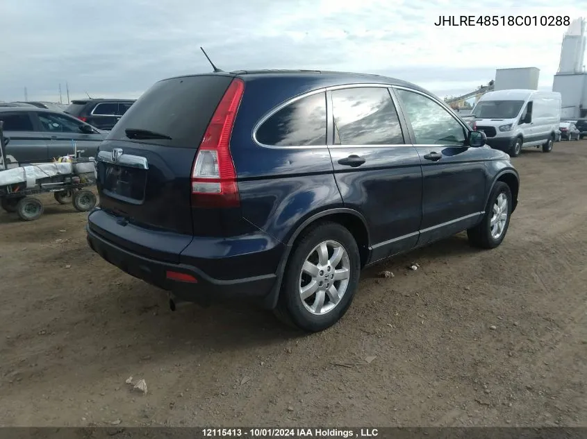 2008 Honda Cr-V Ex VIN: JHLRE48518C010288 Lot: 12115413