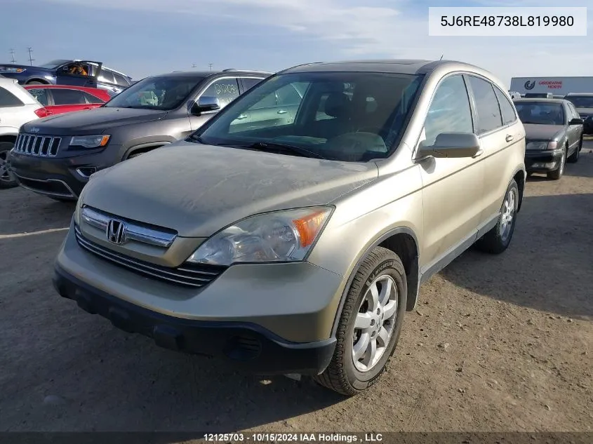 2008 Honda Cr-V VIN: 5J6RE48738L819980 Lot: 12125703