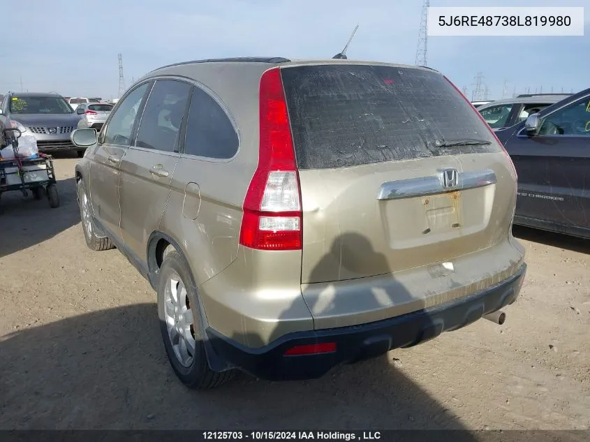 2008 Honda Cr-V VIN: 5J6RE48738L819980 Lot: 12125703