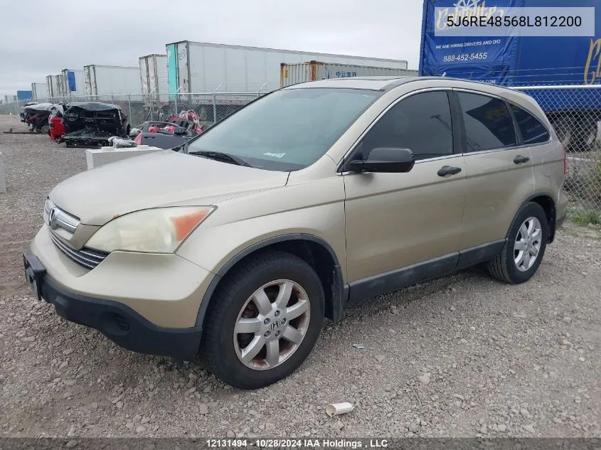 2008 Honda Cr-V VIN: 5J6RE48568L812200 Lot: 12131494