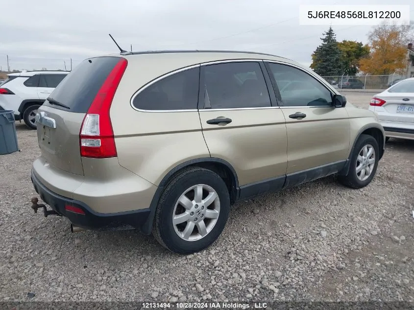 2008 Honda Cr-V VIN: 5J6RE48568L812200 Lot: 12131494