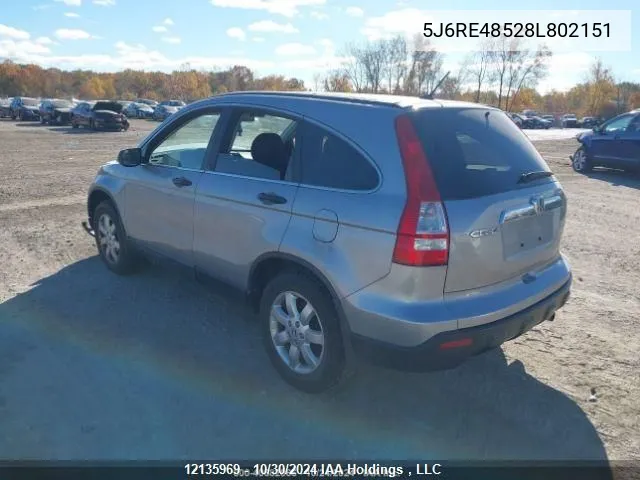 2008 Honda Cr-V VIN: 5J6RE48528L802151 Lot: 12135969