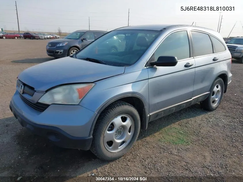 5J6RE48318L810031 2008 Honda Cr-V Lx