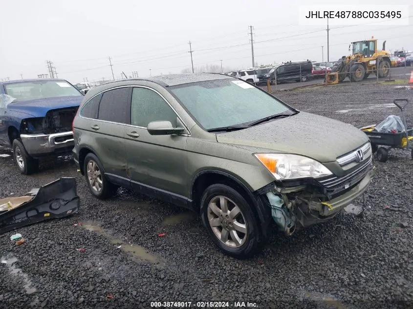 2008 Honda Cr-V Ex-L VIN: JHLRE48788C035495 Lot: 38749017