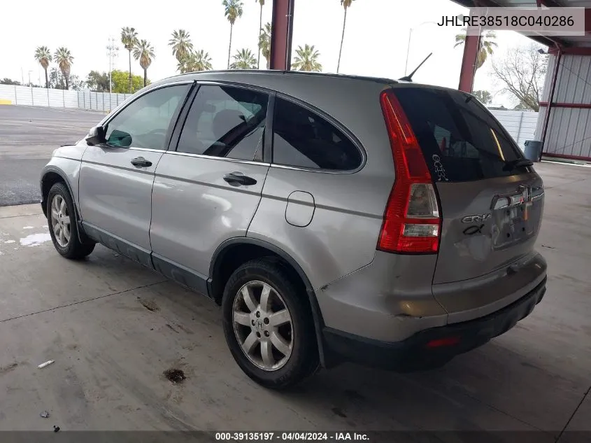 JHLRE38518C040286 2008 Honda Cr-V Ex