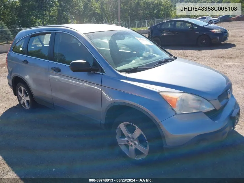 JHLRE48358C005108 2008 Honda Cr-V Lx