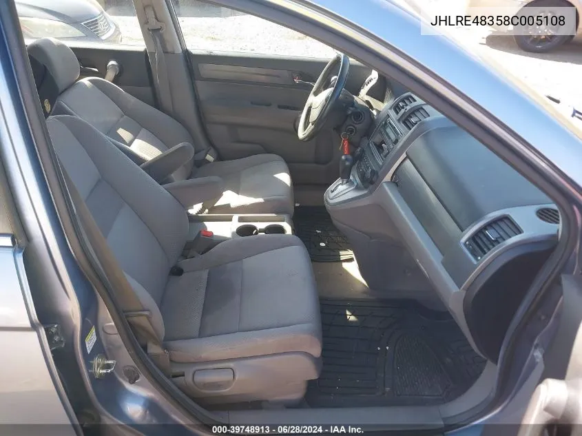 JHLRE48358C005108 2008 Honda Cr-V Lx