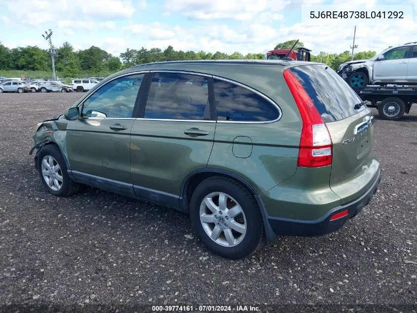 5J6RE48738L041292 2008 Honda Cr-V Ex-L