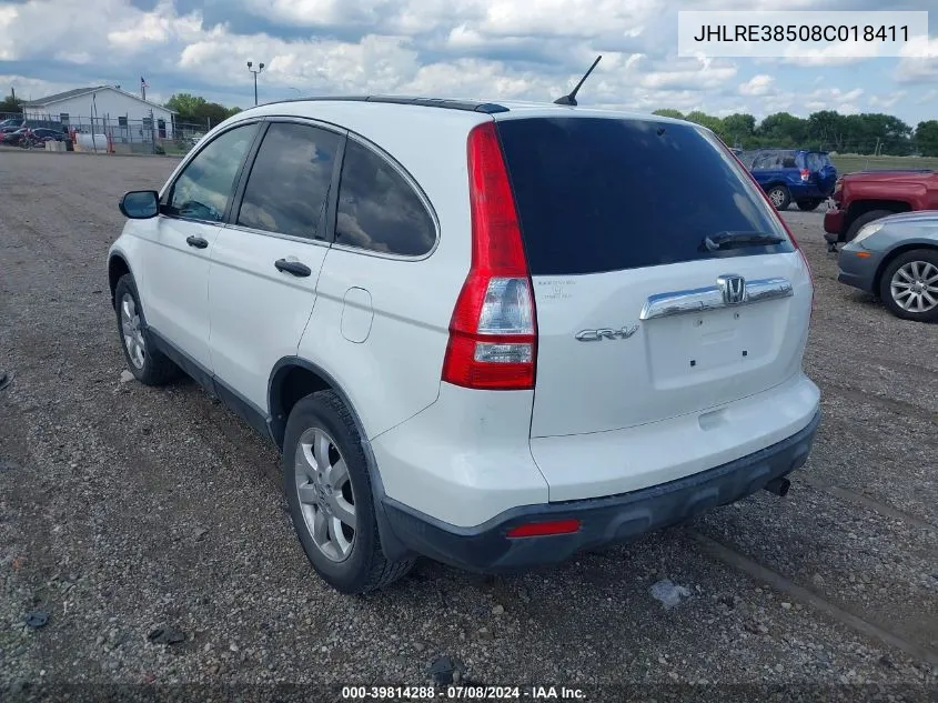 JHLRE38508C018411 2008 Honda Cr-V Ex