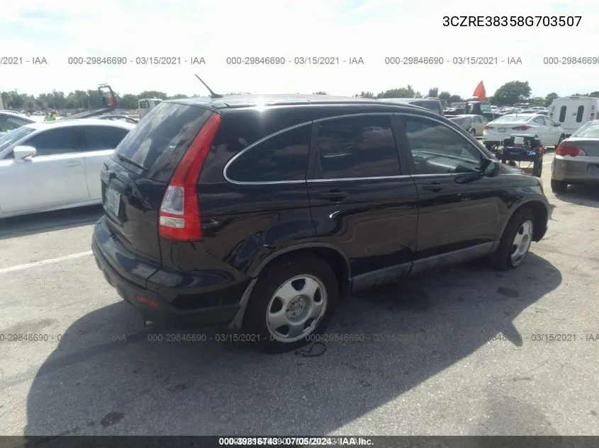 3CZRE38358G703507 2008 Honda Cr-V Lx