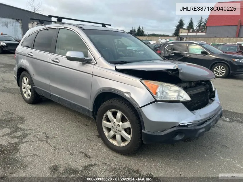 2008 Honda Cr-V Ex-L VIN: JHLRE38718C040225 Lot: 39935328