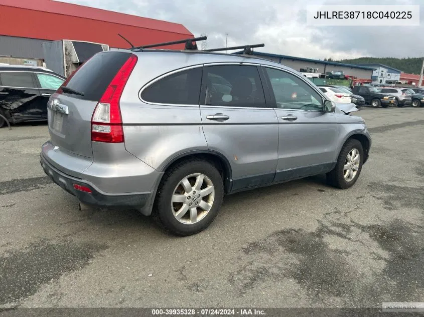 2008 Honda Cr-V Ex-L VIN: JHLRE38718C040225 Lot: 39935328