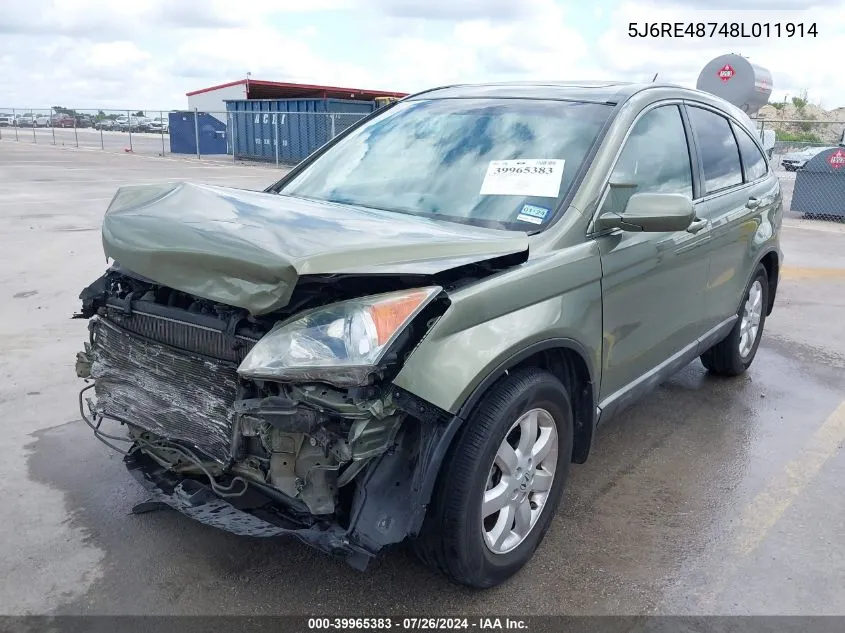 5J6RE48748L011914 2008 Honda Cr-V Ex-L