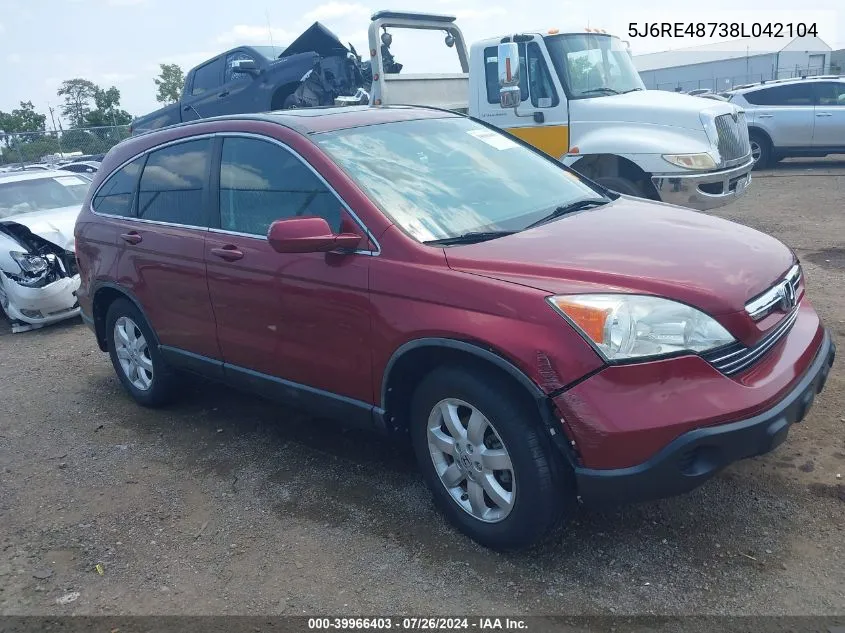 5J6RE48738L042104 2008 Honda Cr-V Ex-L